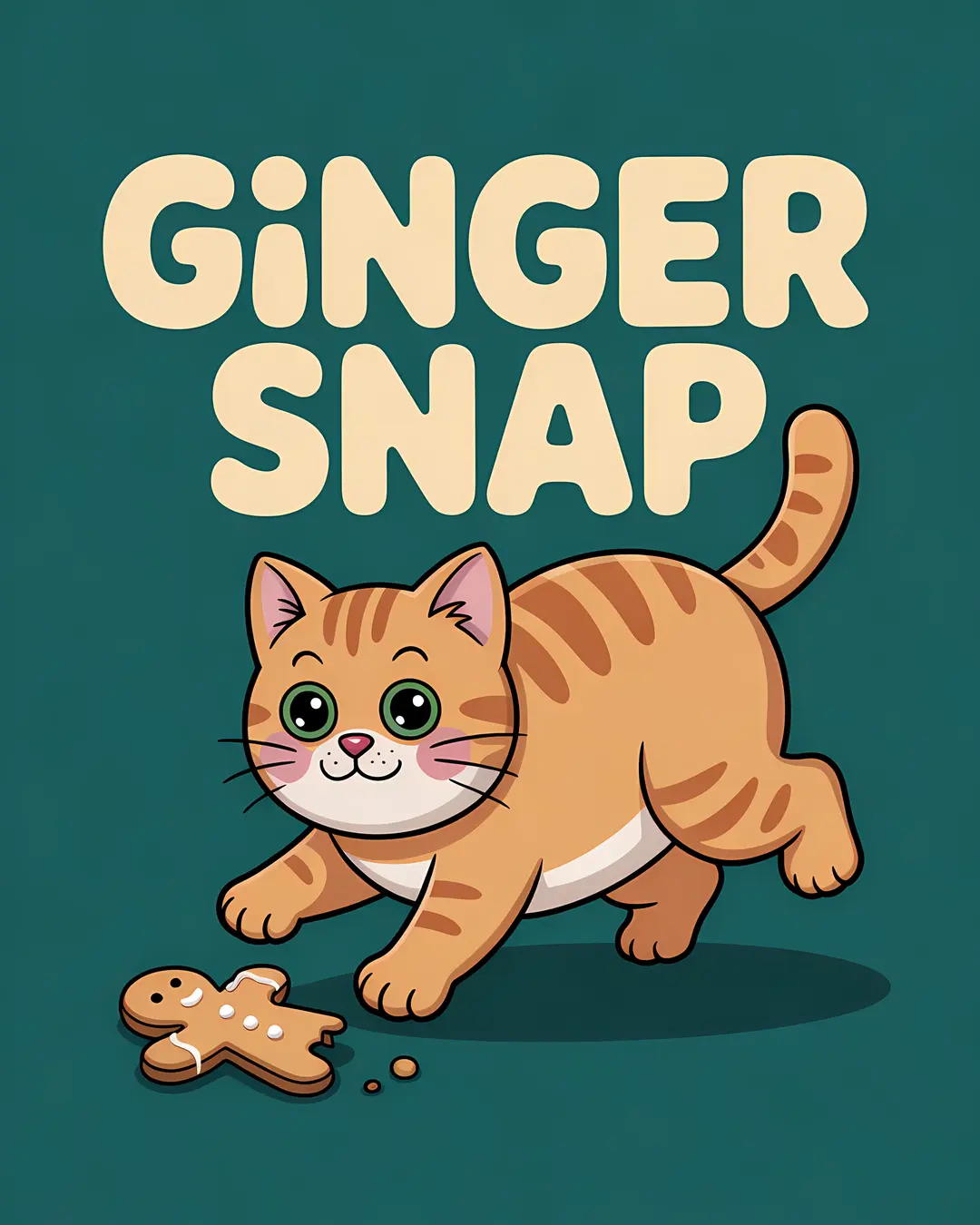 The Ginger Snap Trio · Ginger Cat Christmas Art · 3-Piece Printable Set