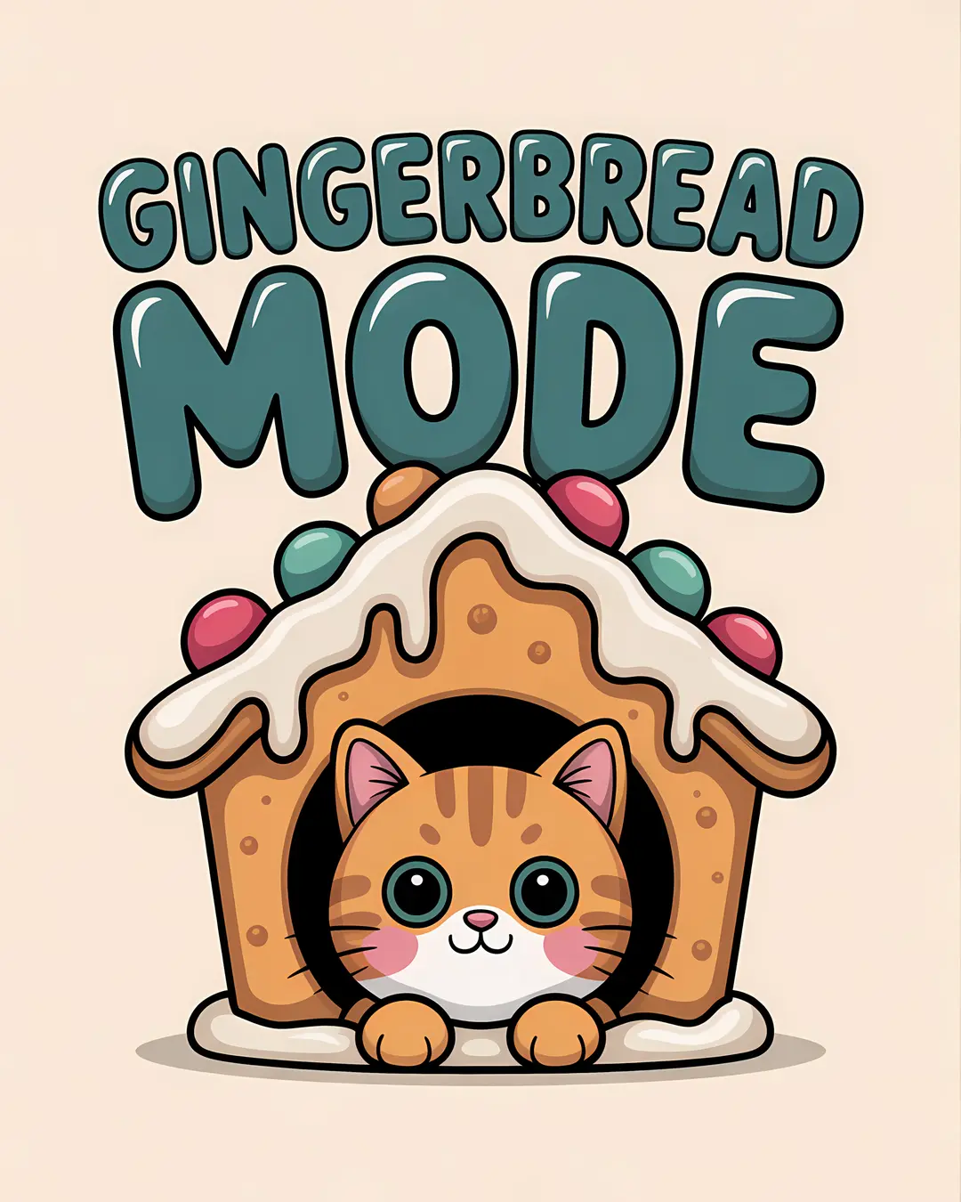 The Ginger Snap Trio · Ginger Cat Christmas Art · 3-Piece Printable Set