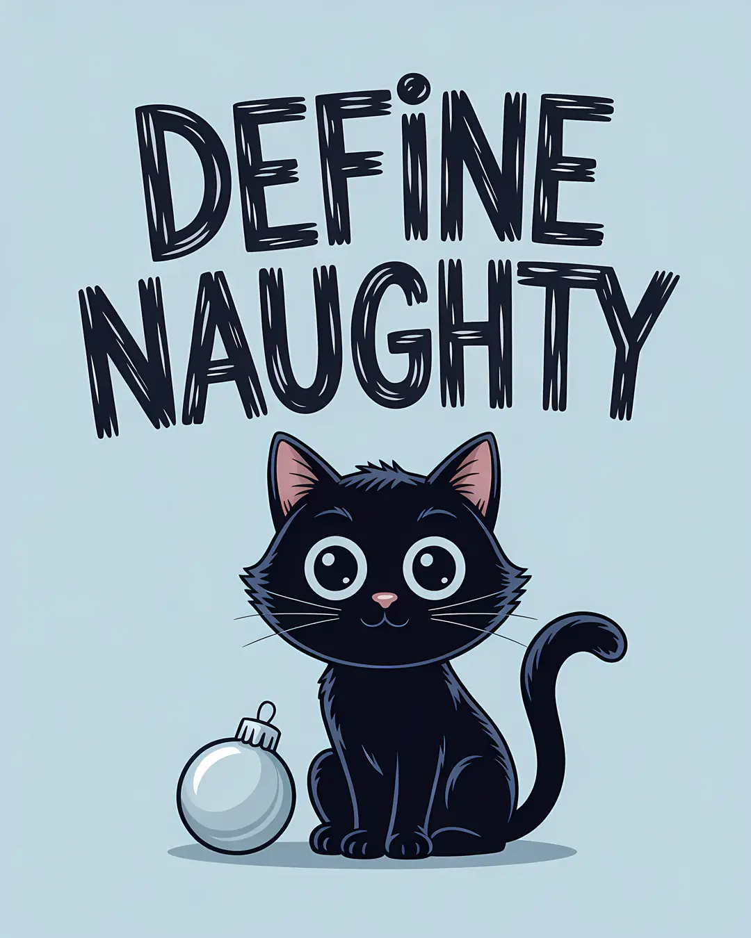 The Naughty List Trio · Funny Black Cat Christmas Prints · 3-Piece Printable Set