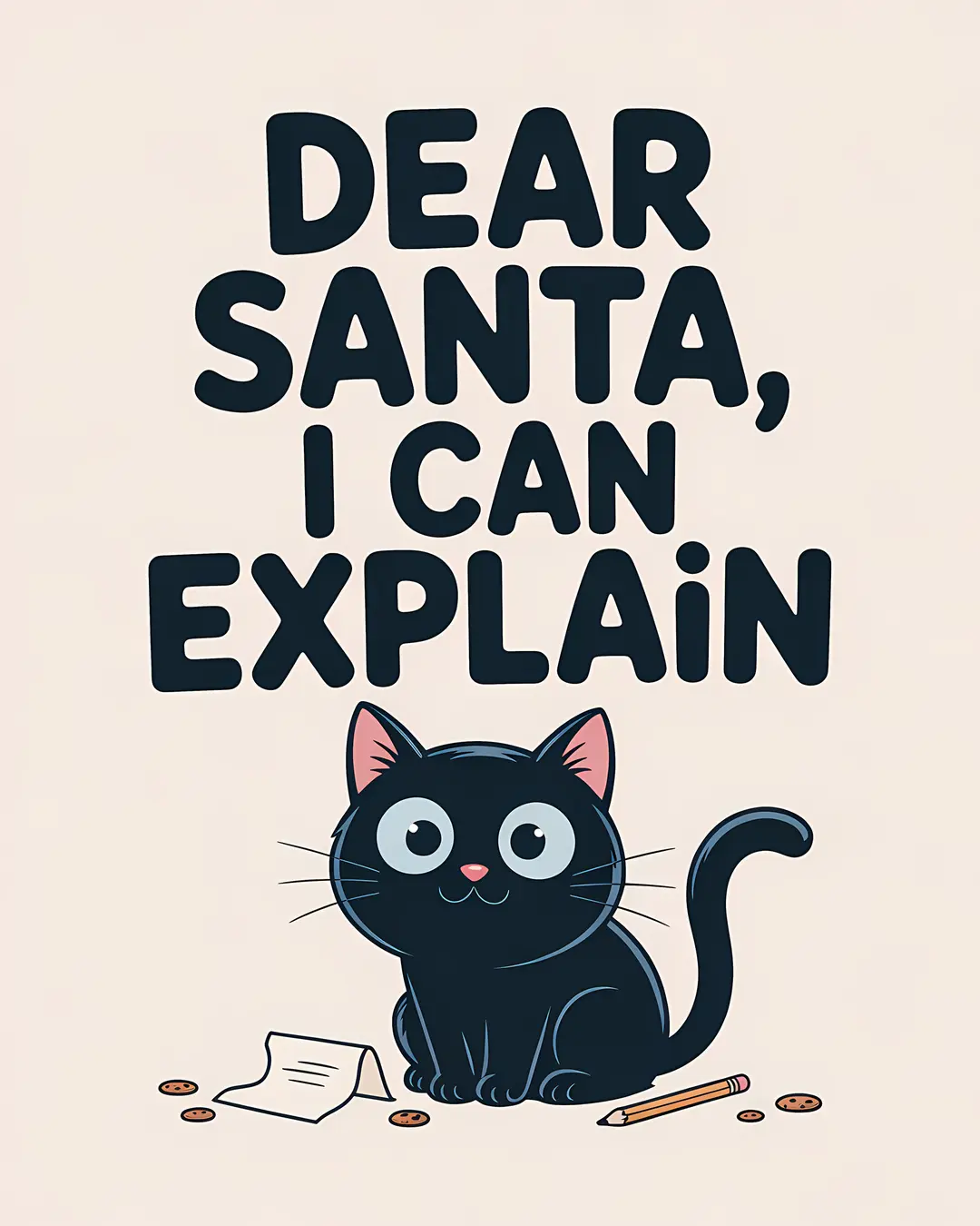 The Dear Santa Trio · Funny Cat Letter to Santa Prints · 3-Piece Printable Set