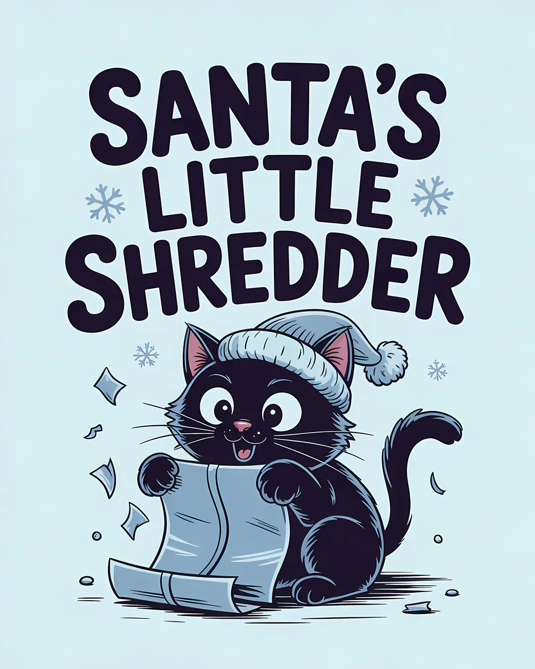 The Gift Wrap Gremlin Trio · Funny Black Cat Christmas Gift Prints · 3-Piece Printable Set