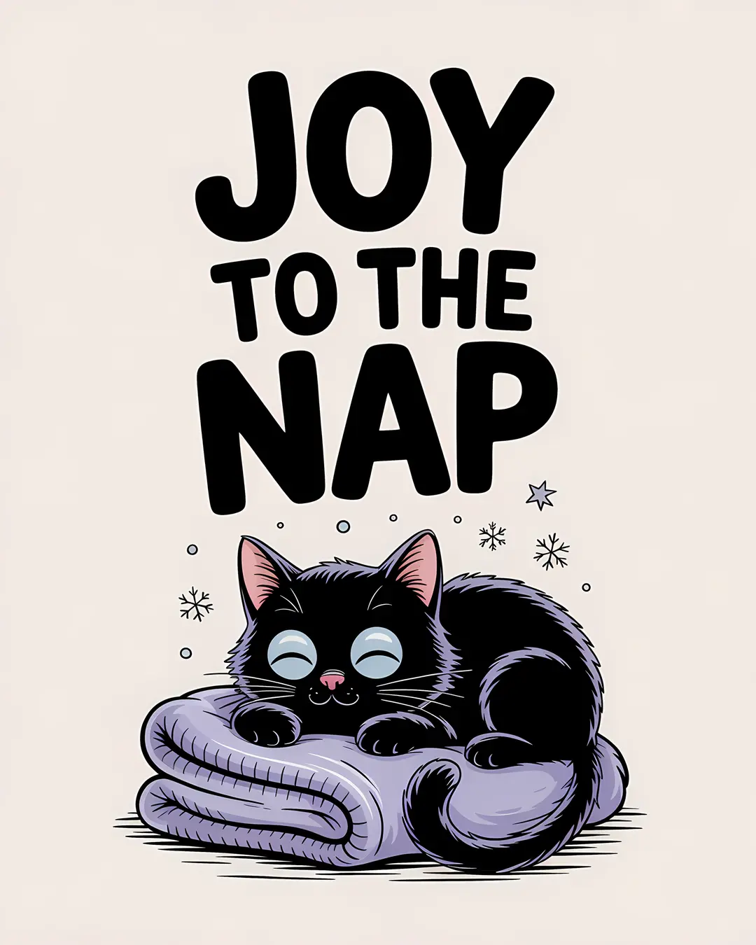 The Merry and Unbothered Trio · Funny Black Cat Holiday Wall Art · 3-Piece Printable Set