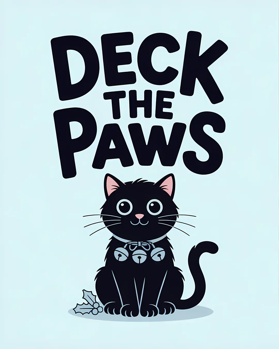 The Silent Night Trio · Funny Black Cat Christmas Carol Prints · 3-Piece Printable Set