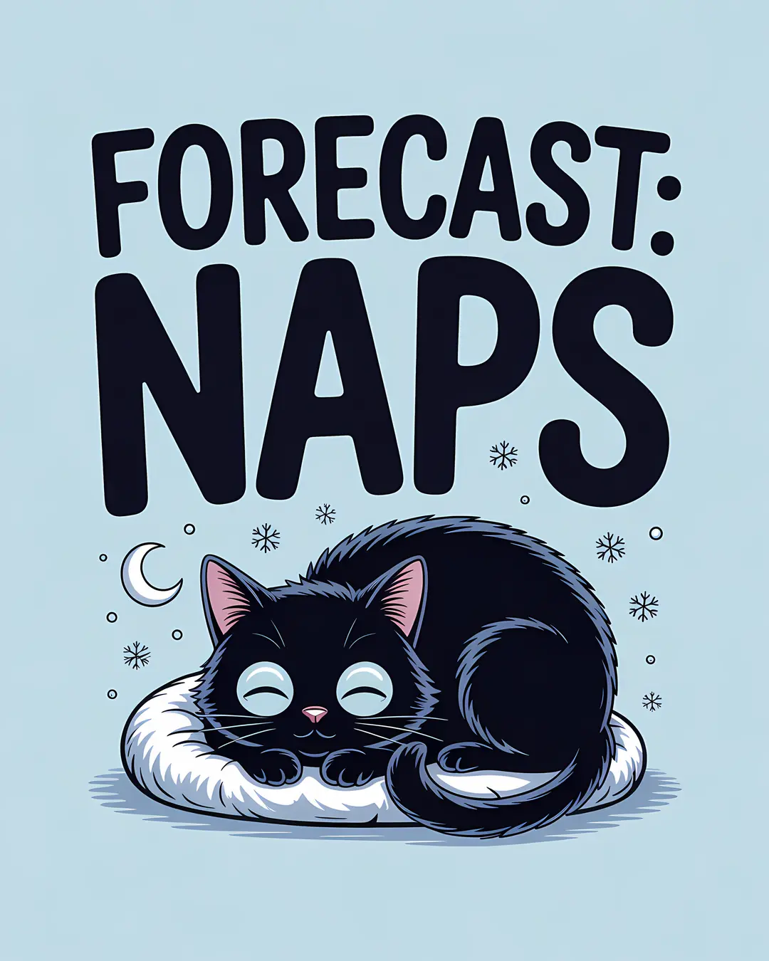The Forecast Trio · Winter Weather Black Cat Prints · 3-Piece Printable Set