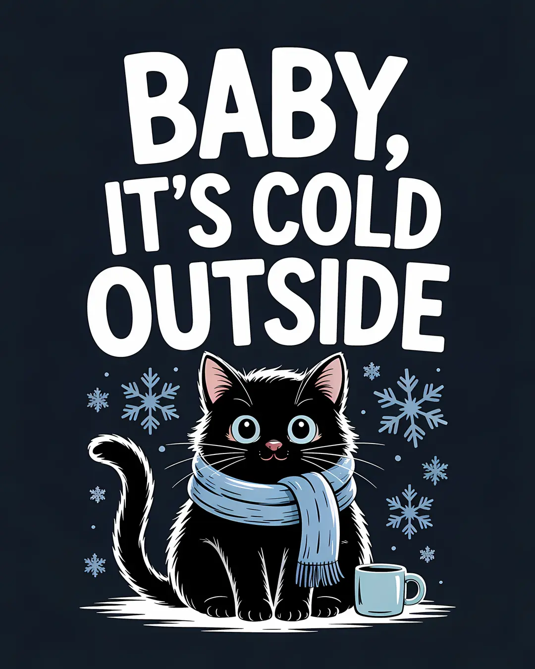 The Baby It's Cold Trio · Baby It's Cold Outside Cat Prints · 3-Piece Printable Set
