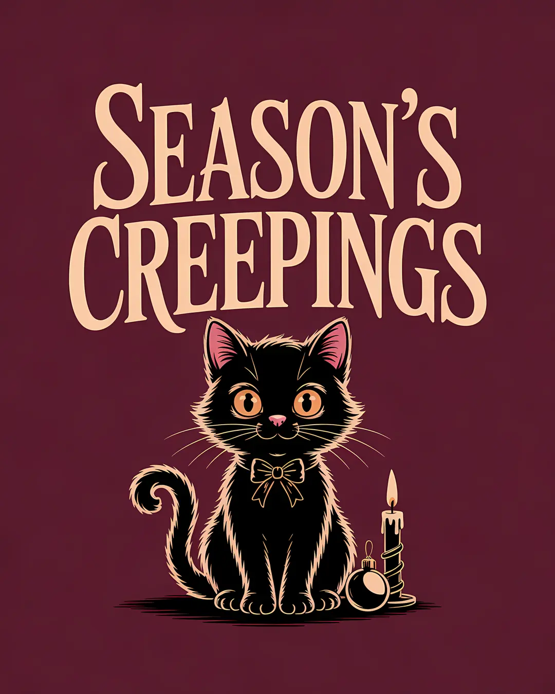 The Season's Creepings Trio · Creepmas Black Cat Prints · 3-Piece Printable Set