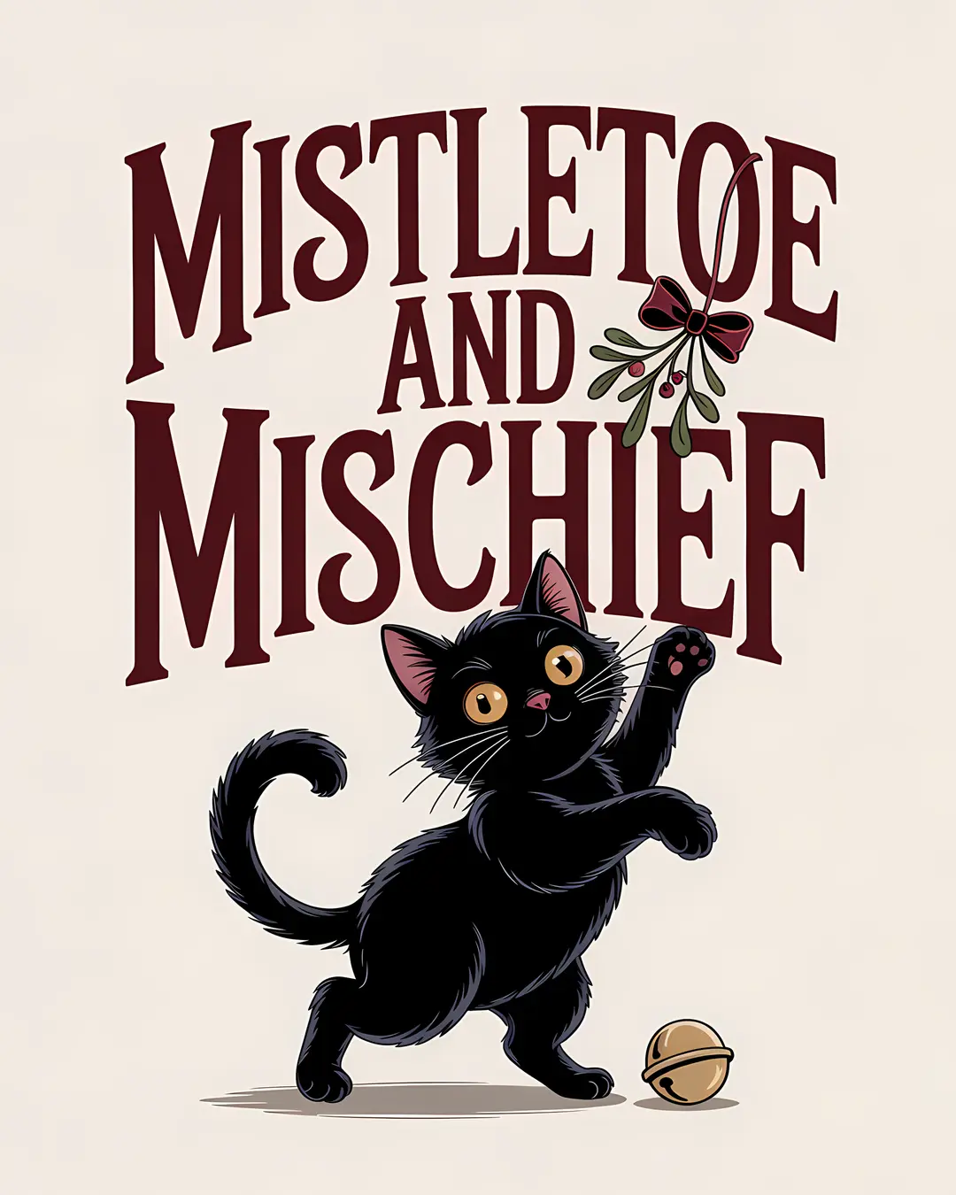 The Mistletoe Mischief Trio · Funny Mistletoe Cat Prints · 3-Piece Printable Set