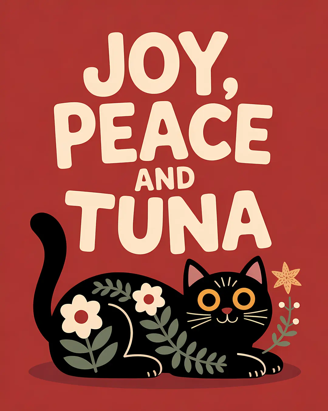 The Joy Peace and Tuna Trio · Scandinavian Christmas Wall Art · 3-Piece Printable Set