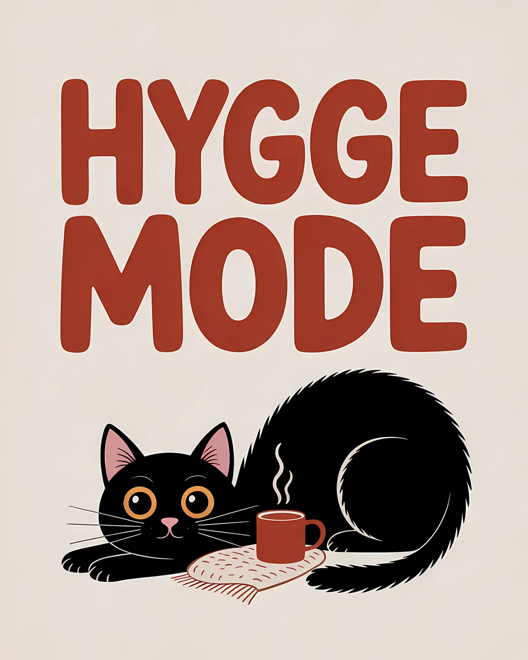 The Hygge Mode Trio · Hygge Cat Wall Art · 3-Piece Printable Set