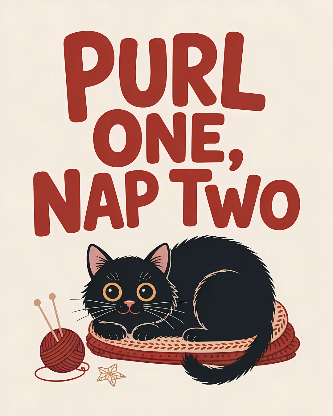The Purl One Nap Two Trio · Nordic Sweater Cat Prints · 3-Piece Printable Set