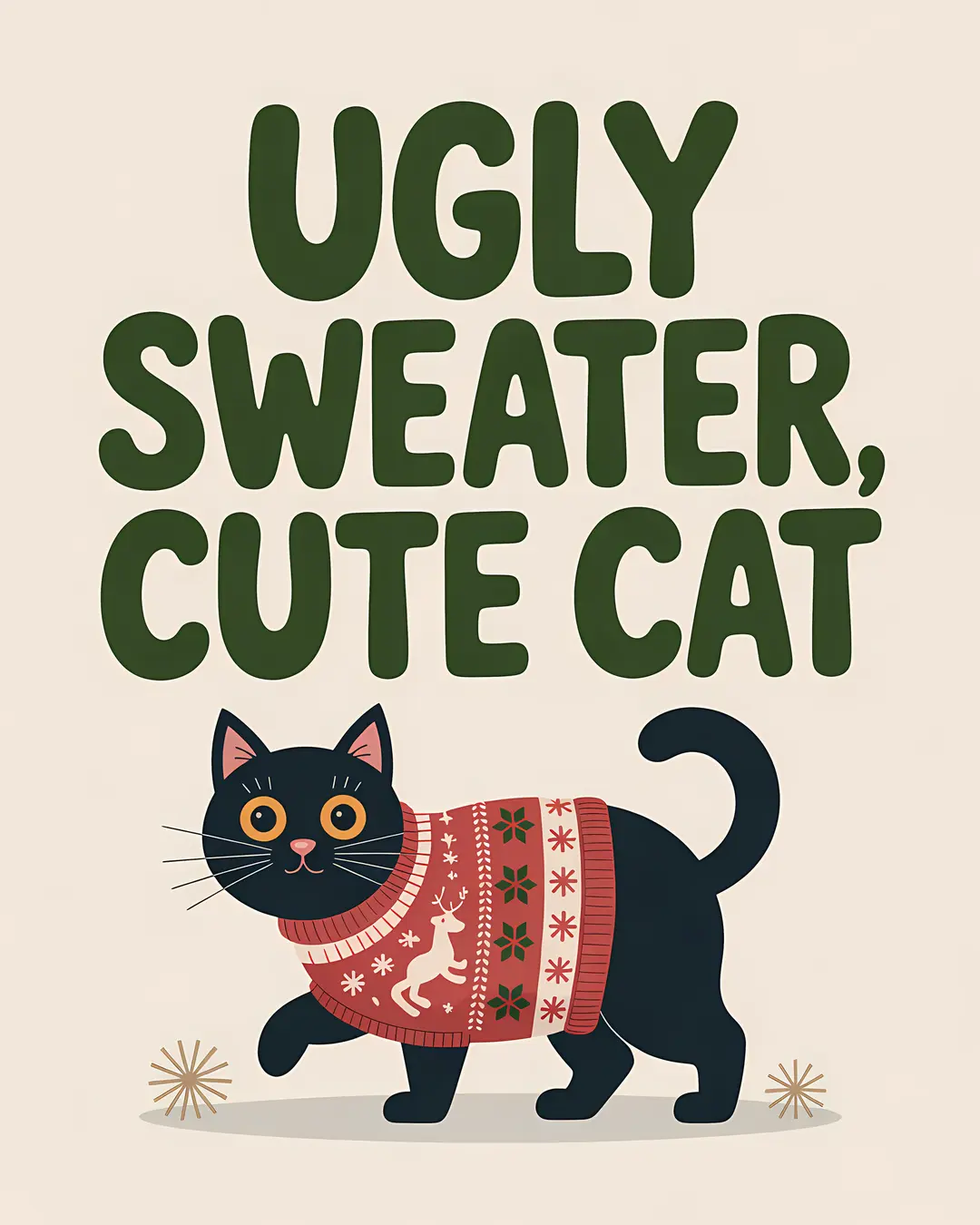 The Purl One Nap Two Trio · Nordic Sweater Cat Prints · 3-Piece Printable Set