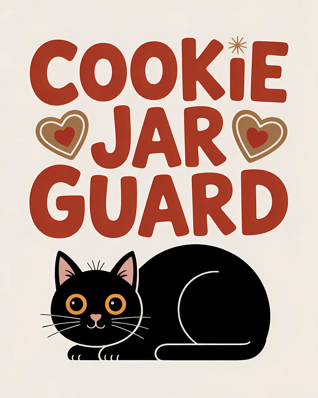 The Cookie Jar Guard Trio · Gingerbread Cat Prints · 3-Piece Printable Set