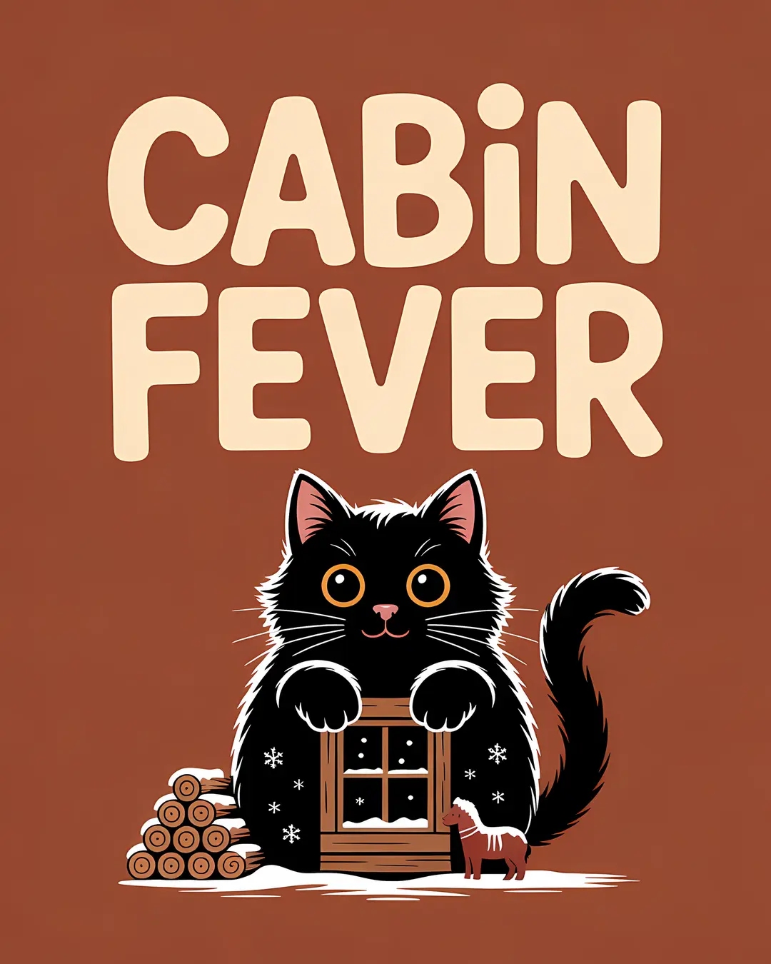 The Cabin Fever Trio · Cabin Christmas Decor Cat Prints · 3-Piece Printable Set