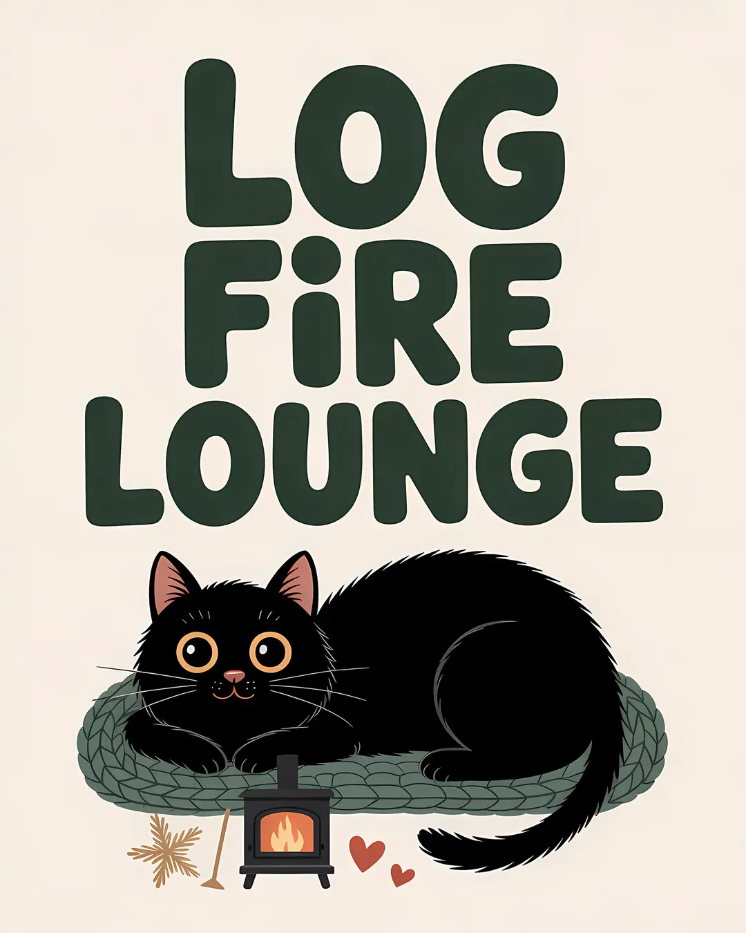 The Cabin Fever Trio · Cabin Christmas Decor Cat Prints · 3-Piece Printable Set