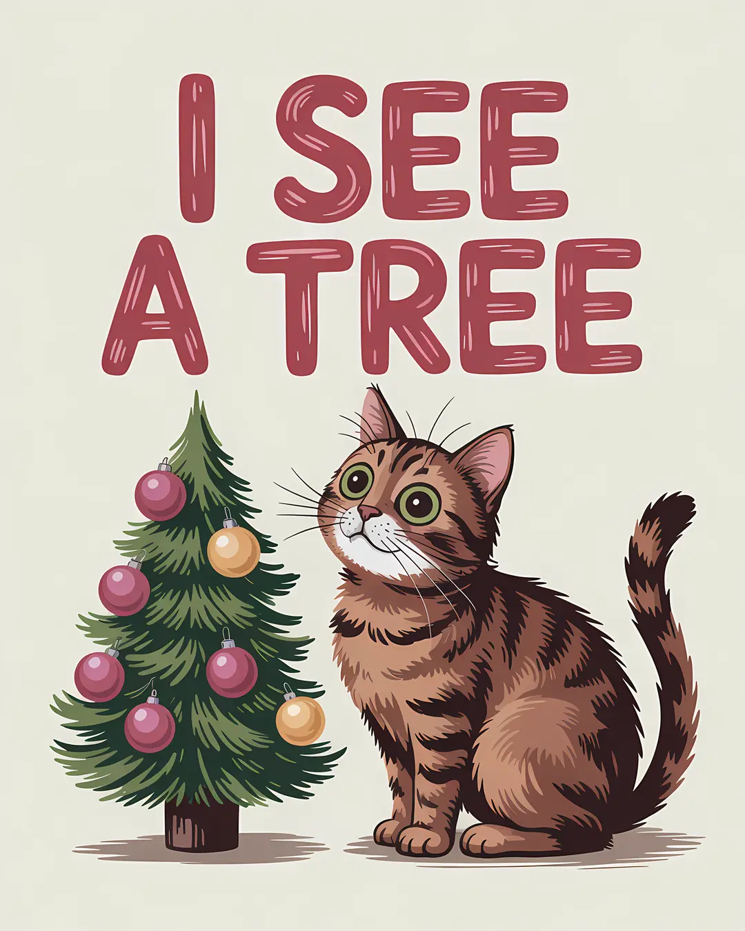 The I Am the Tree Trio · Cat Christmas Tree Wall Art · 3-Piece Printable Set