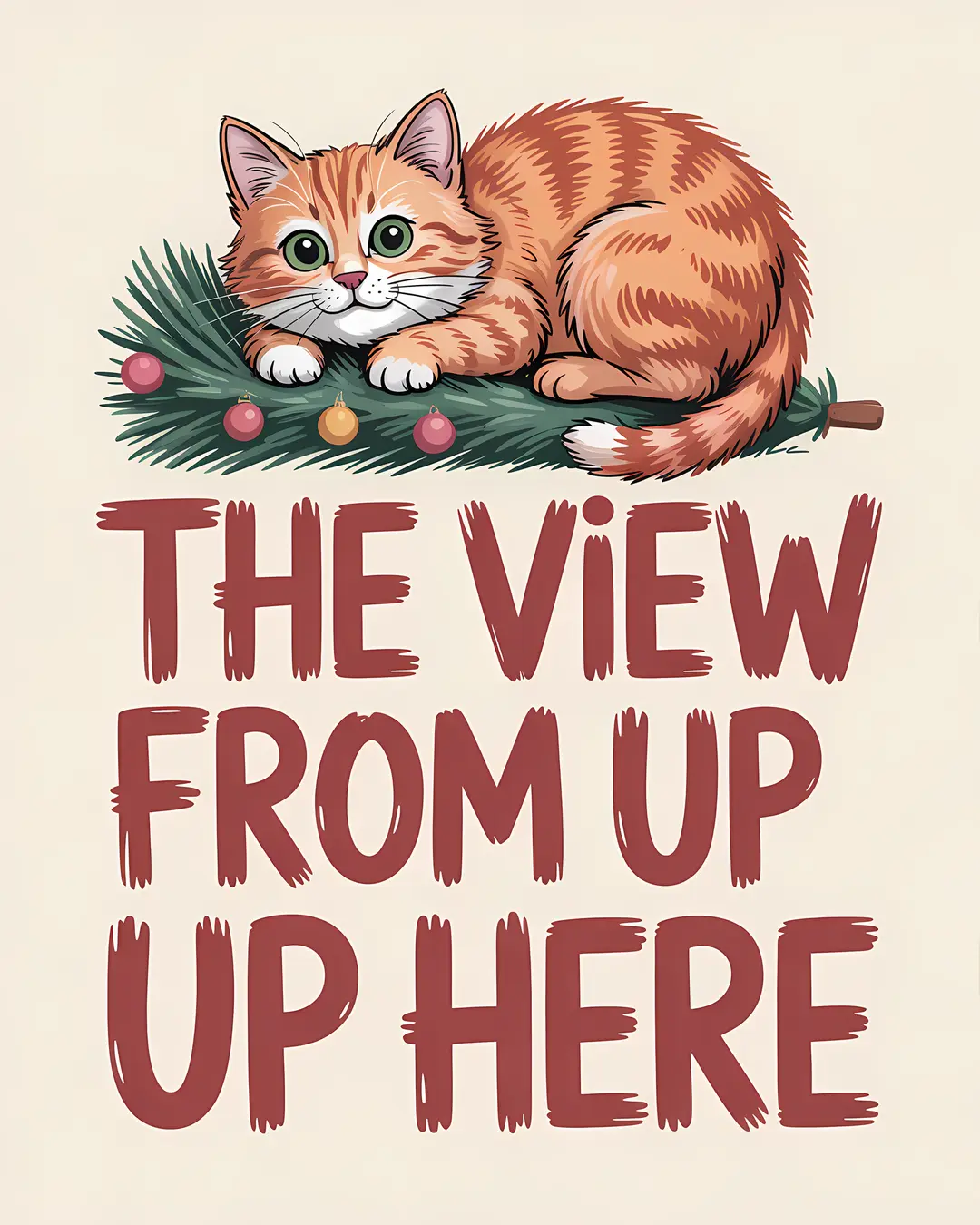 The New Tree Topper Trio · Cat vs Christmas Tree Prints · 3-Piece Printable Set