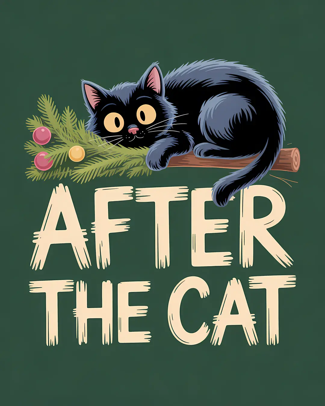 The Before and After Trio · Cat vs Christmas Tree Art · 3-Piece Printable Set
