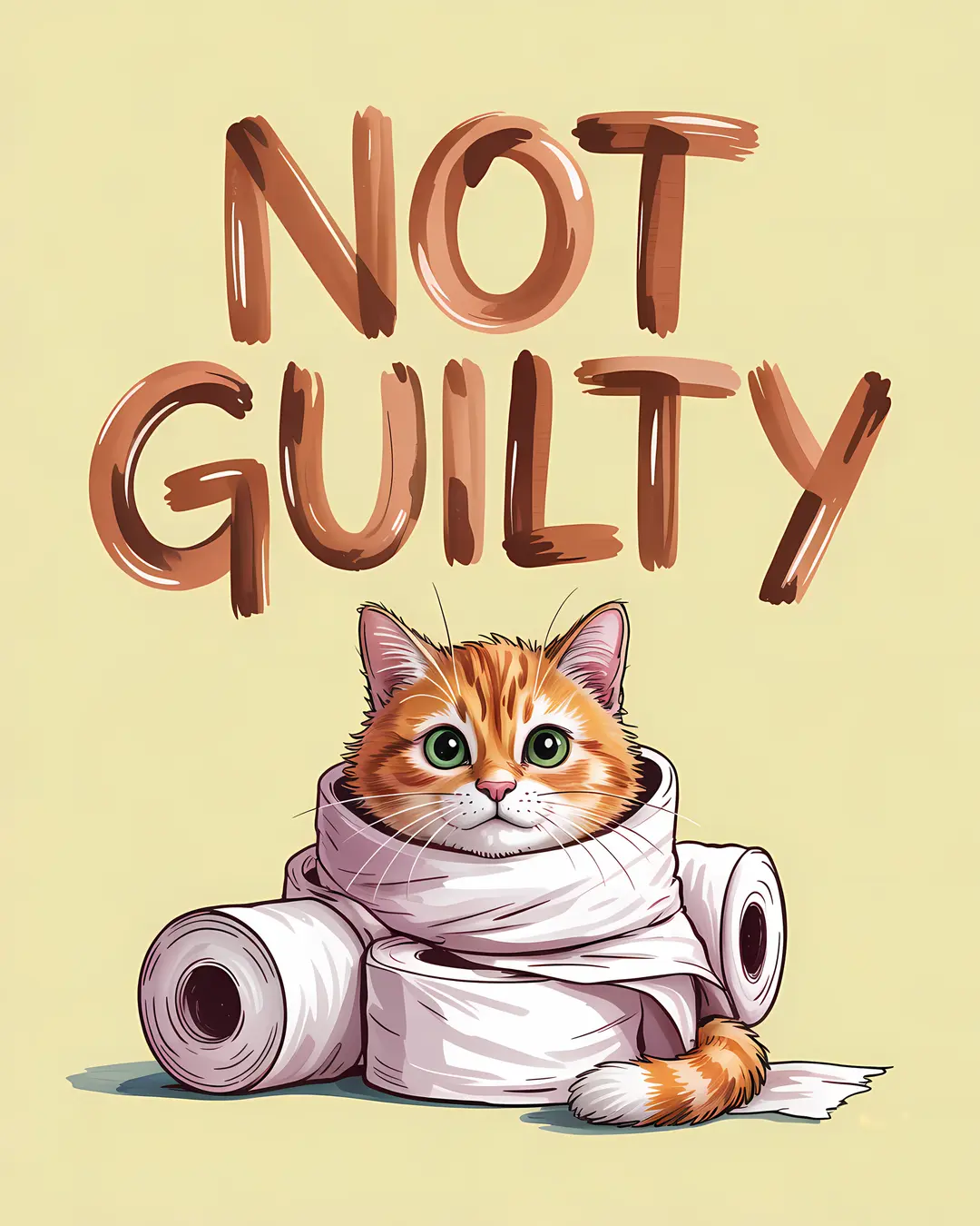 The Toilet Paper Gremlin Trio · Funny Cat Bathroom Art · 3-Piece Printable Set