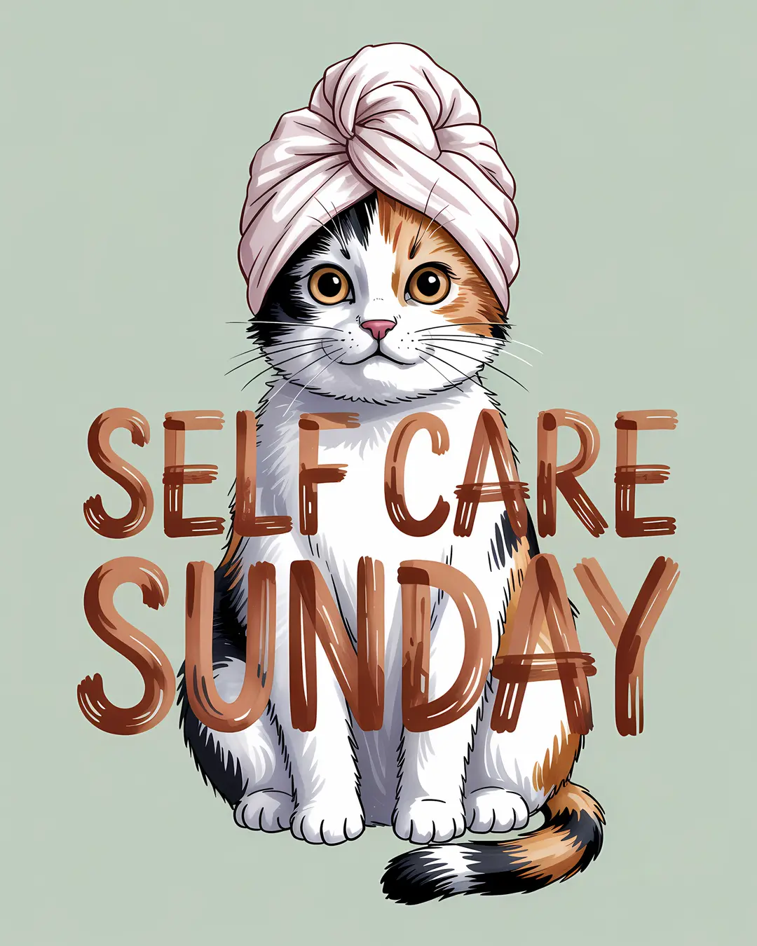 The Self Care Sunday Trio · Funny Cat Bathroom Art · 3-Piece Printable Set